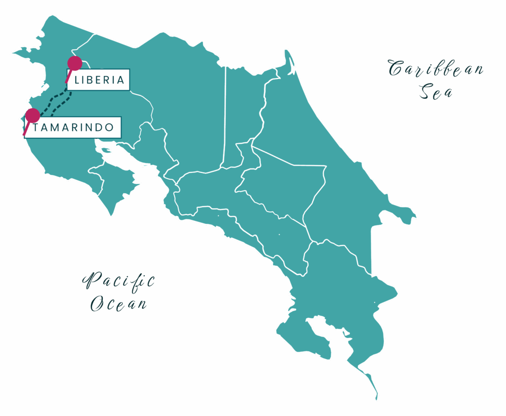 Costa Rica Map Beach Surf Adventure Tulu Travel