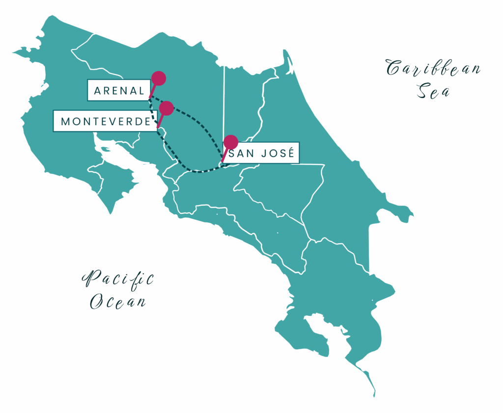 Costa Rica Map Flying Monkey