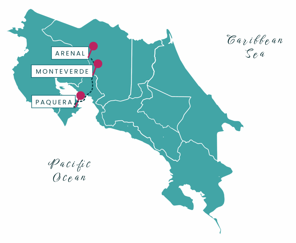 Costa Rica Map Under the Stars