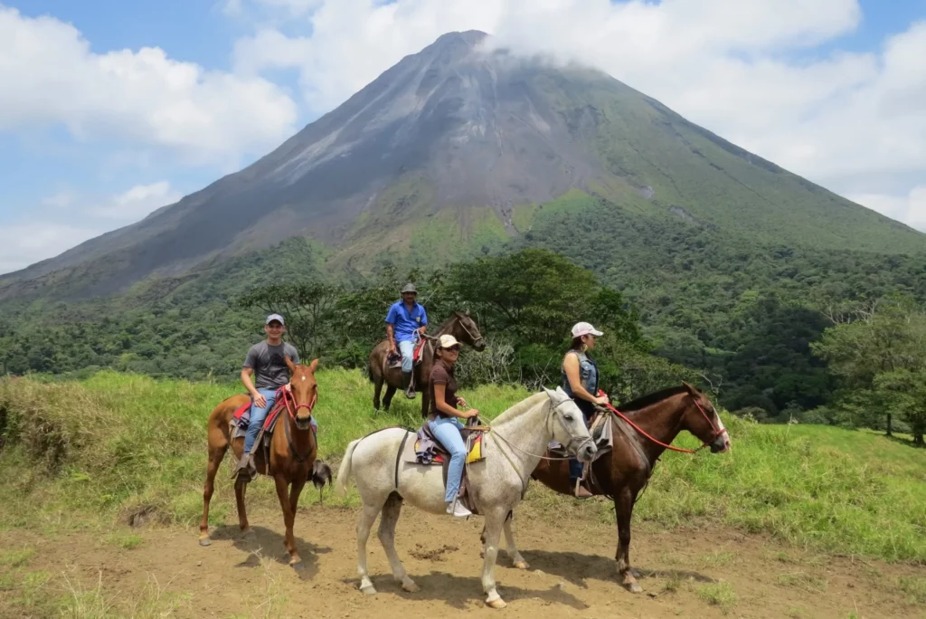 Horseback Riding infront of volcano Arenal