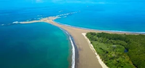 View of the Whale's Tail at the Marino Ballena National Park in Uvita Costa Rica